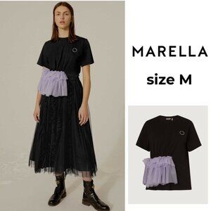 Super cute! ACT N°1 x MARELLA T-shirt Black with Purple Tulle Accent